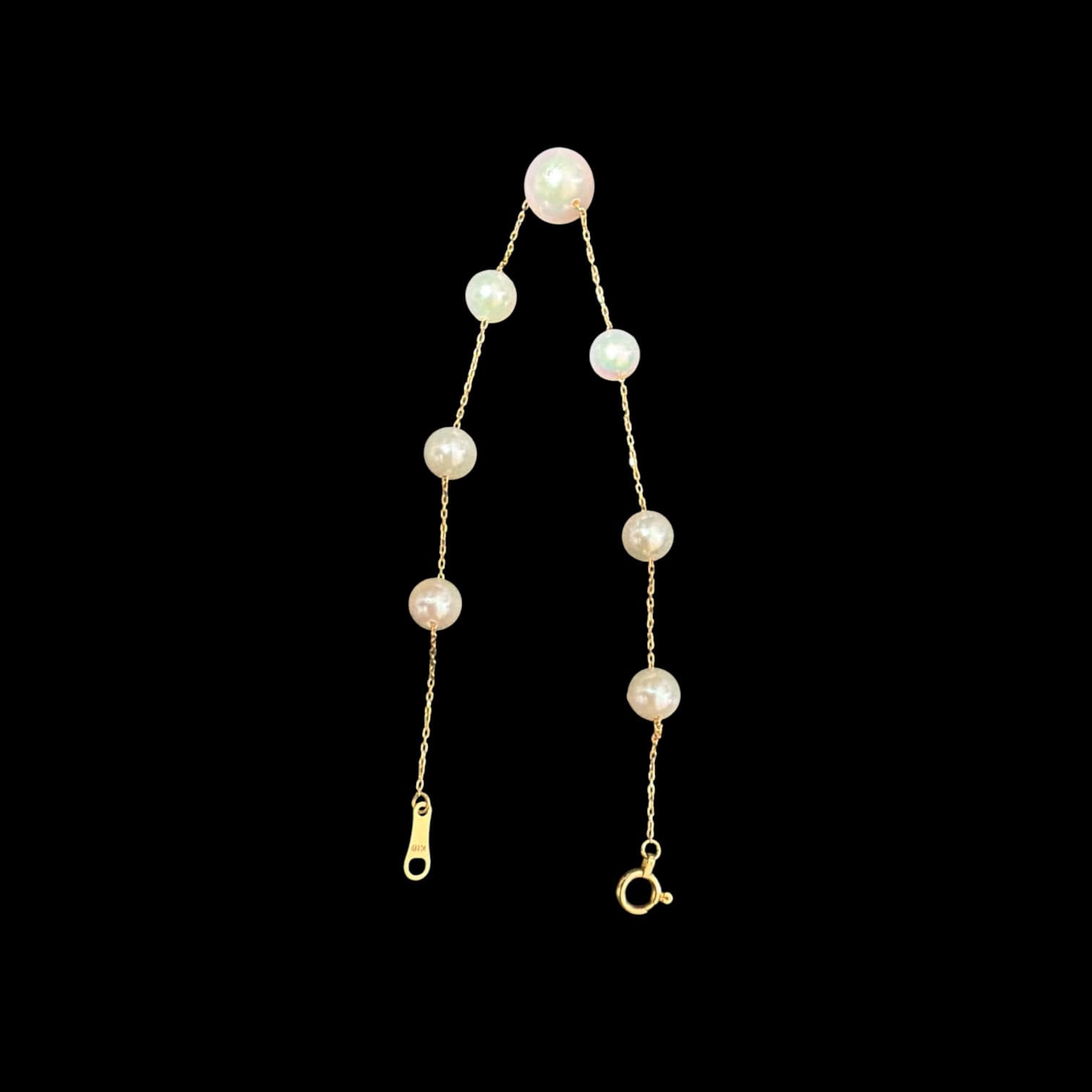 B5575 Bracelet K18 2.50g 7pcs Akoya Pearl 5.5-7.5mm 18.0cm