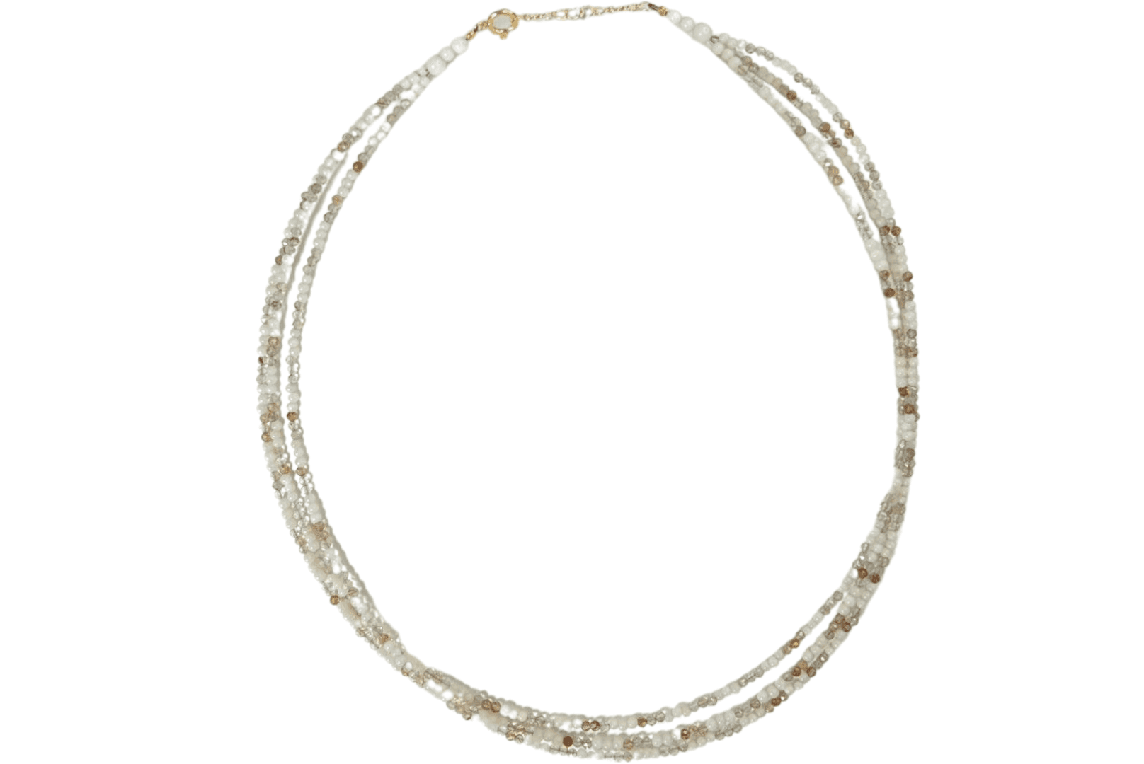 NLWCR Necklace K18 White Coral Rutile 3 Layers 41-43cm