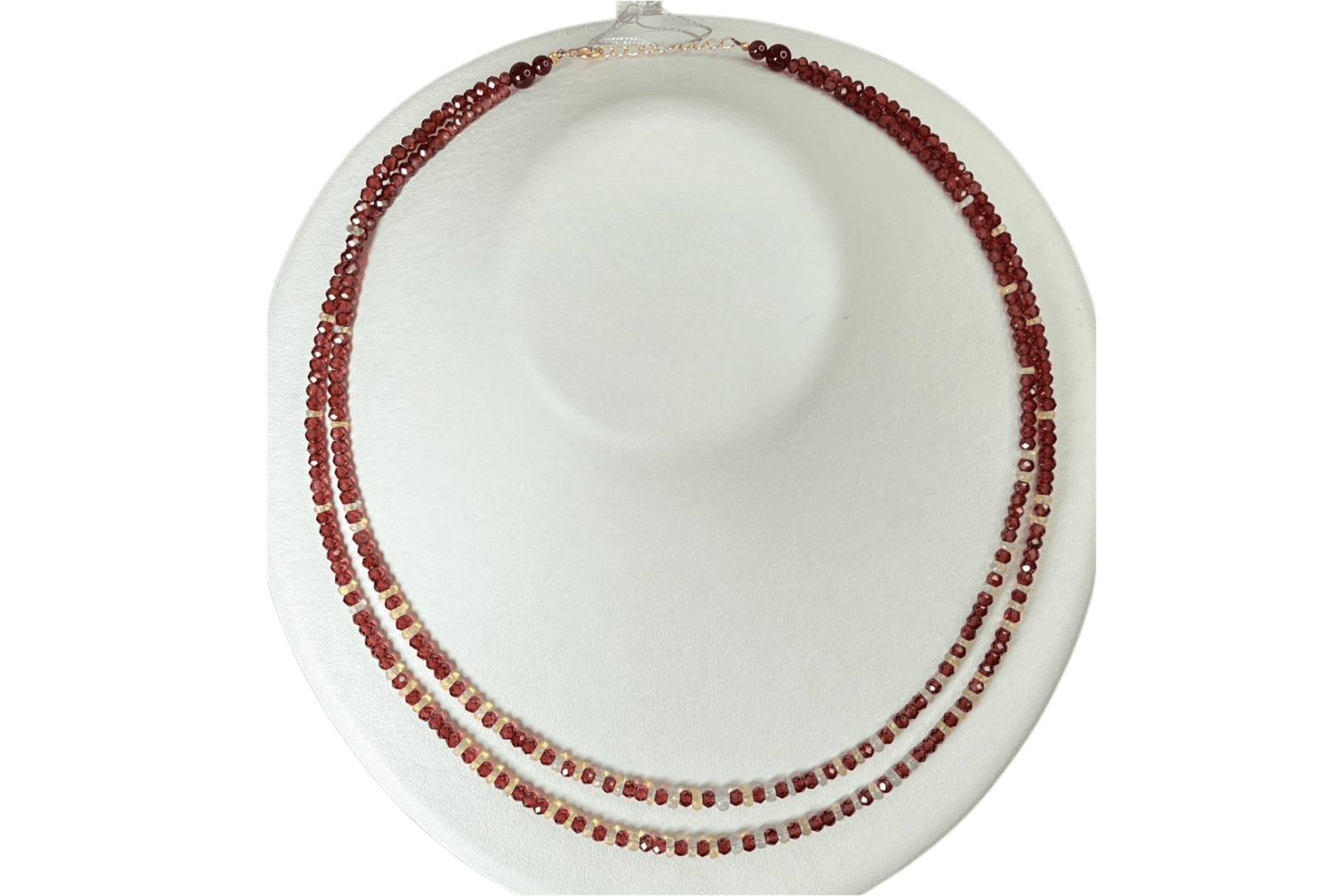 NLGO Necklace K18 Garnet Opal 2 Layers 44-46cm