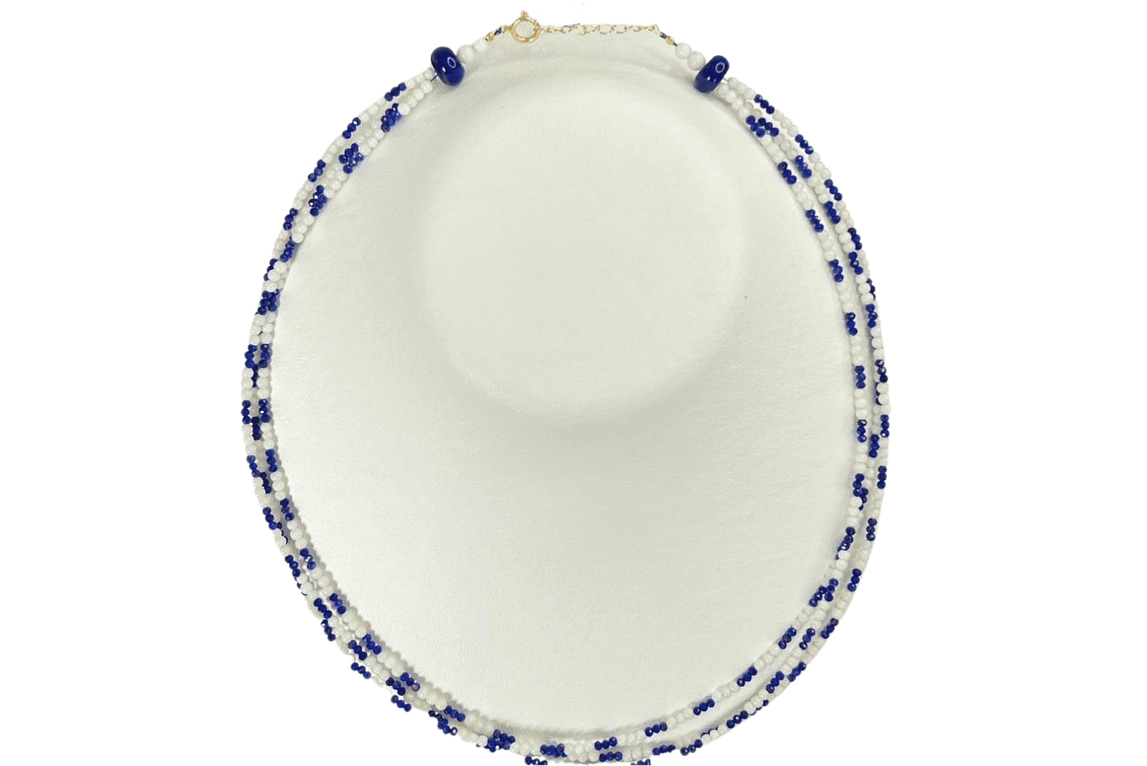 NLWCL Necklace K18 White Coral Lapiz Lazuli 3 Layers 40-42cm