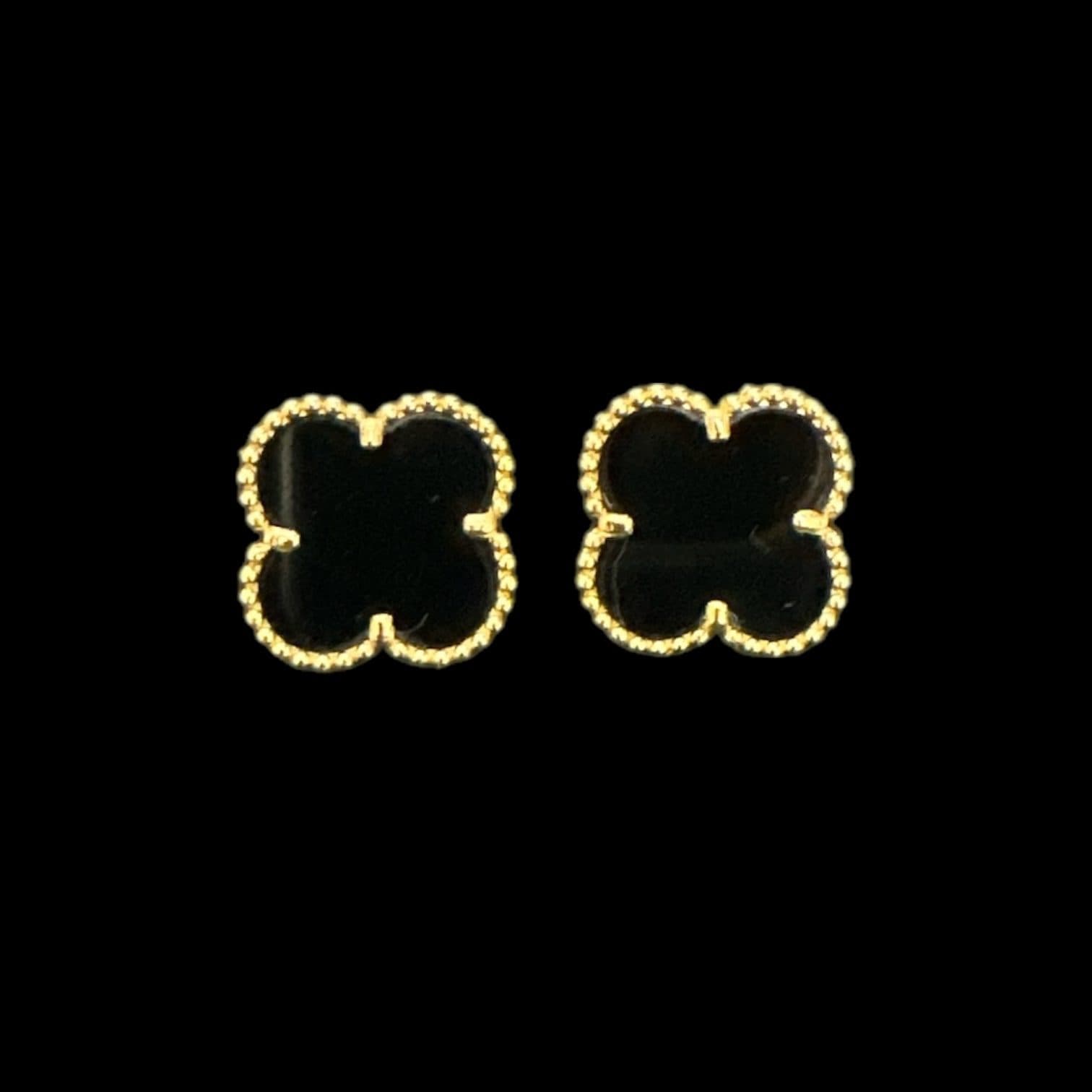 E2M40 Earrings K18 2.50g Black Onyx 15.0mm VCA Inspired