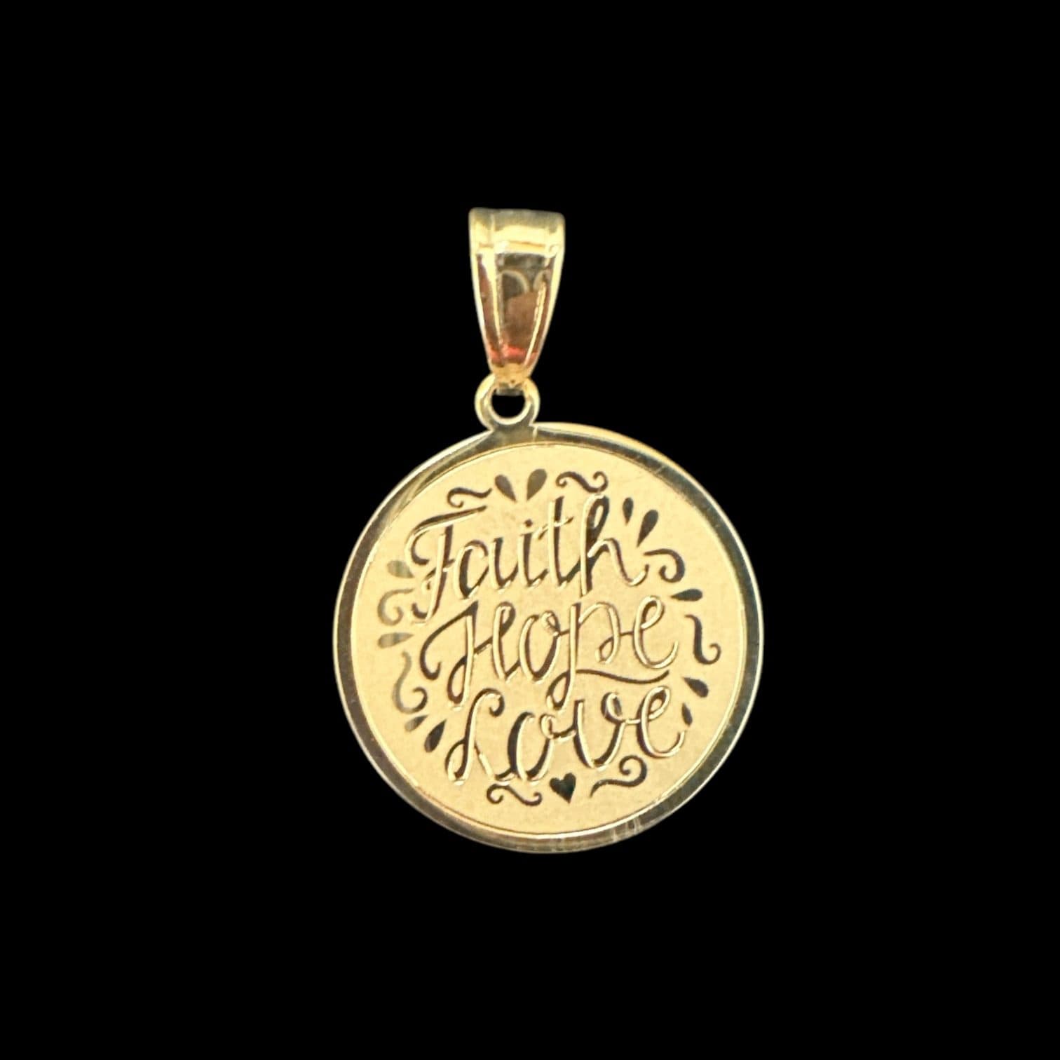 AL424 Pendant K18 1.70g Inspiration Top Round Faith Hope Love