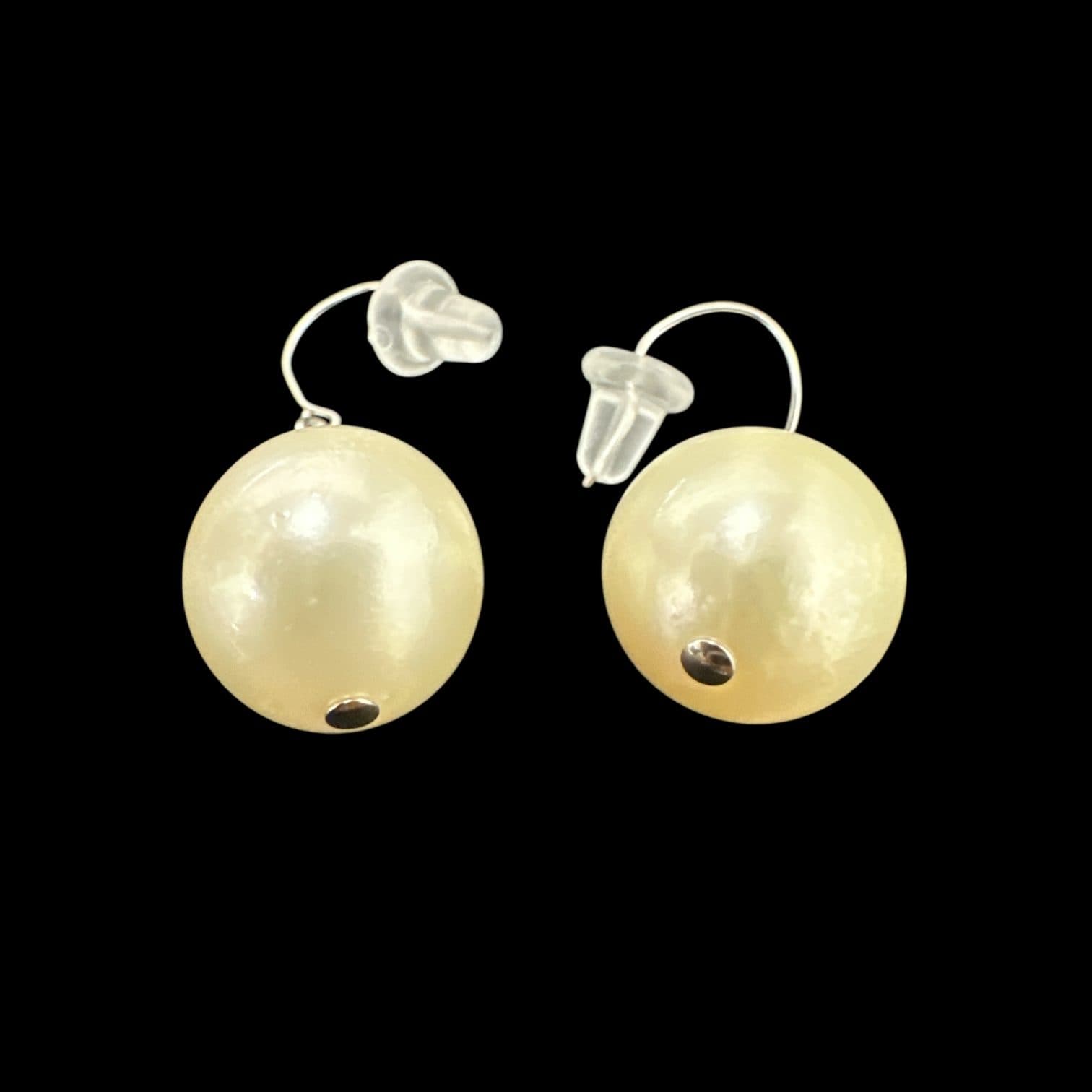 ESH11 Earrings PT900 Natural White South Sea Pearl 11.0mm Hook Type