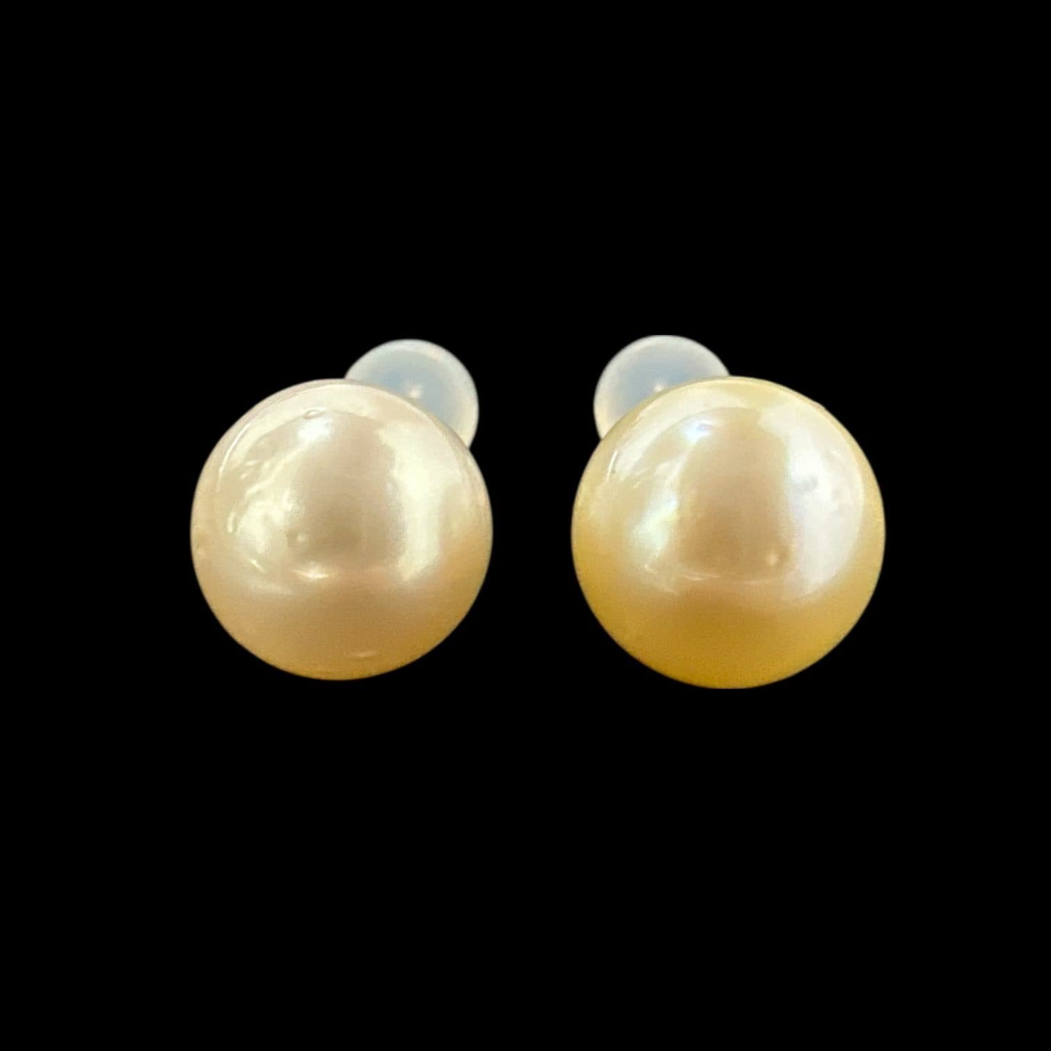 E10GS Earrings PT900 Golden South Sea Pearl 10.0mm