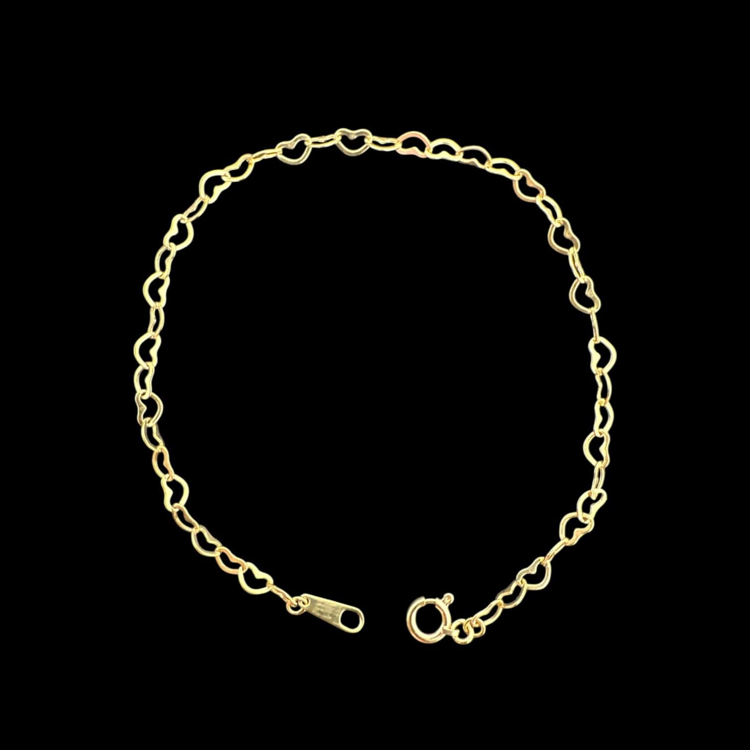 B7517 Bracelet K18 0.75g Heart Chain 17cm