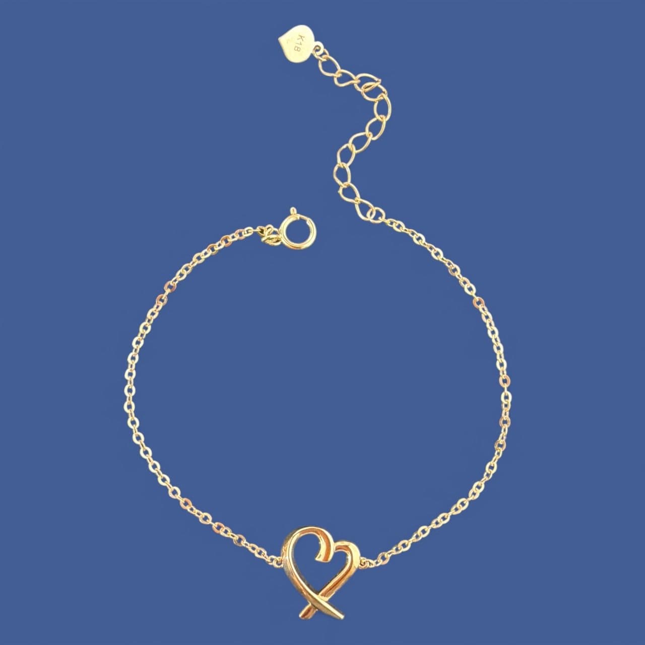 B3M44 Bracelet K18 1.80g Loving Heart Inspired 15+3cm