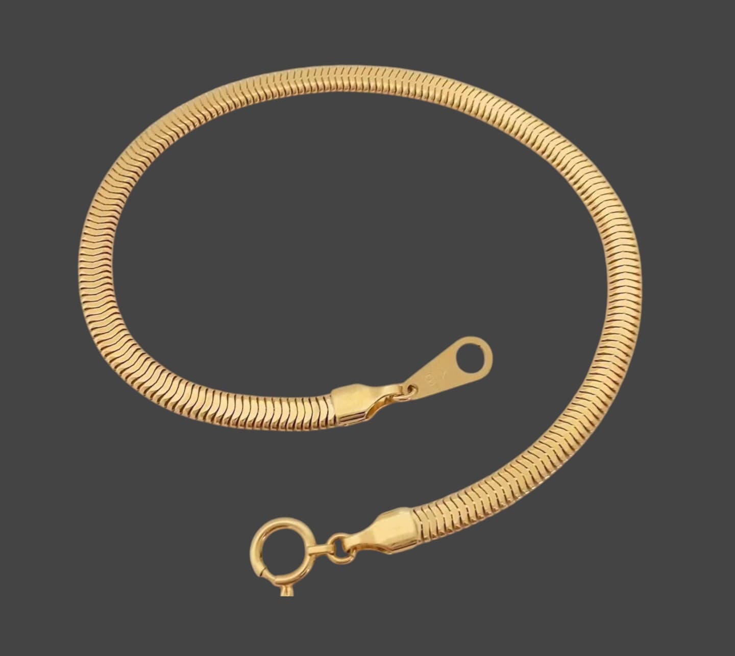 B4618 Bracelet K18 4.60g Oval Snake Chain 18cm