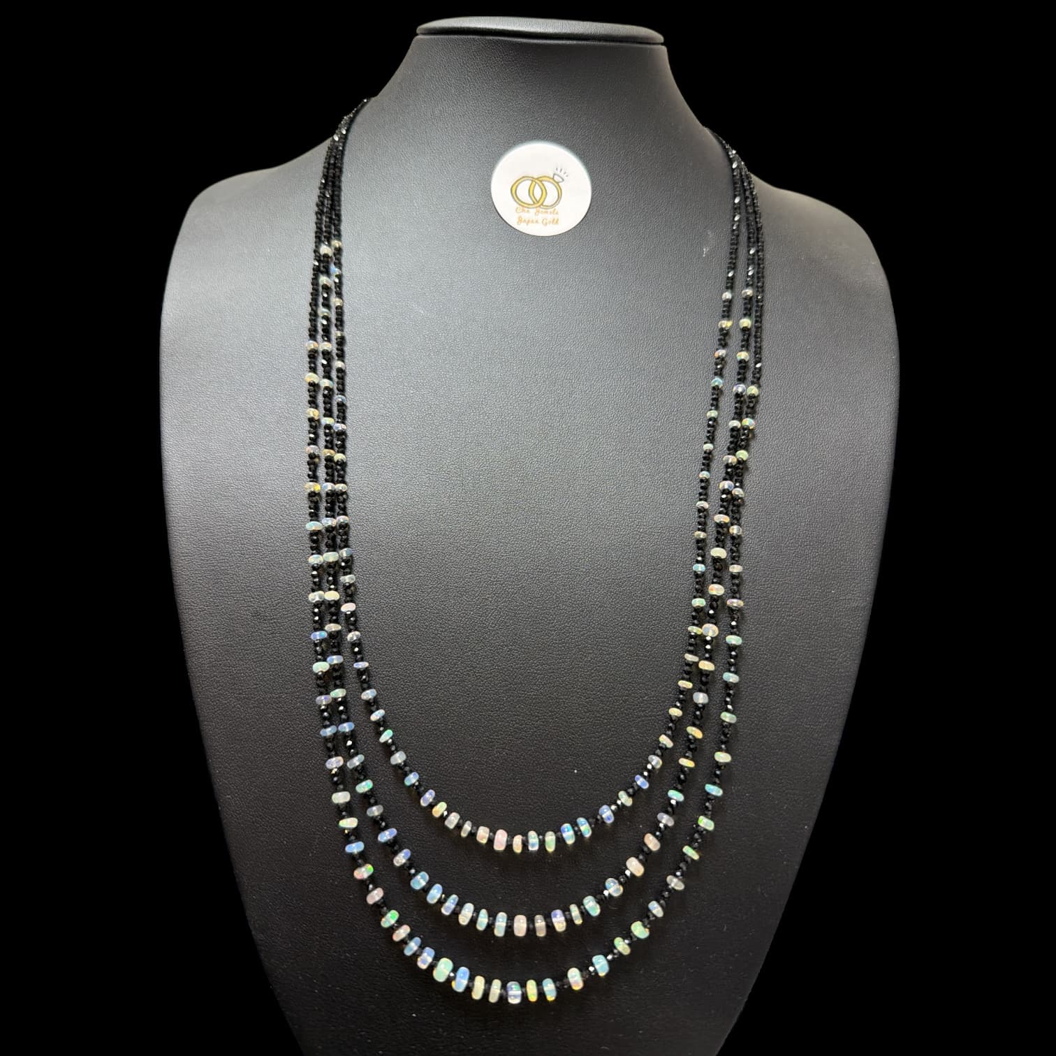 N70L3 Necklace SV925 Spinel Opal 70cm 3 Layers
