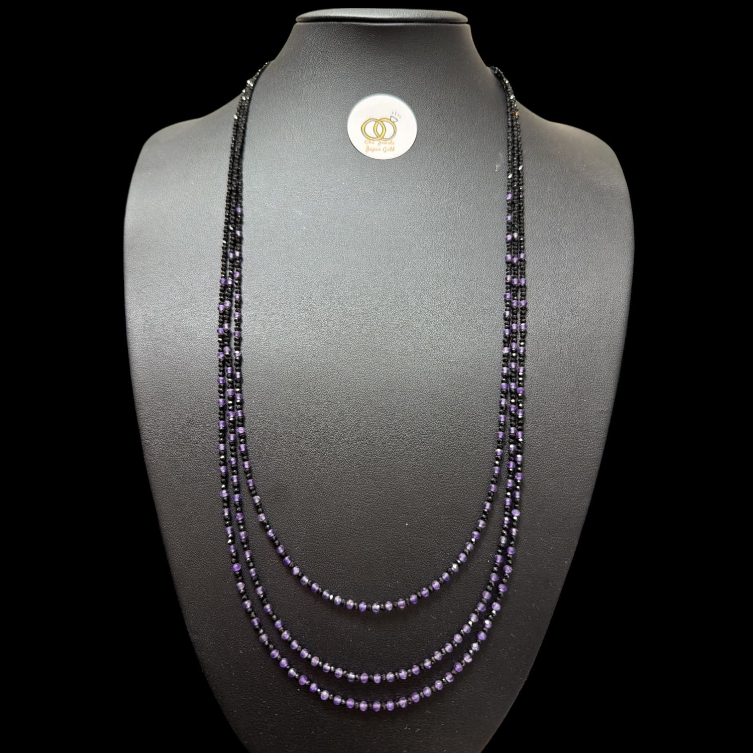 N3A70 Necklace SV925 Spinel Amethyst 70cm 3 Layers