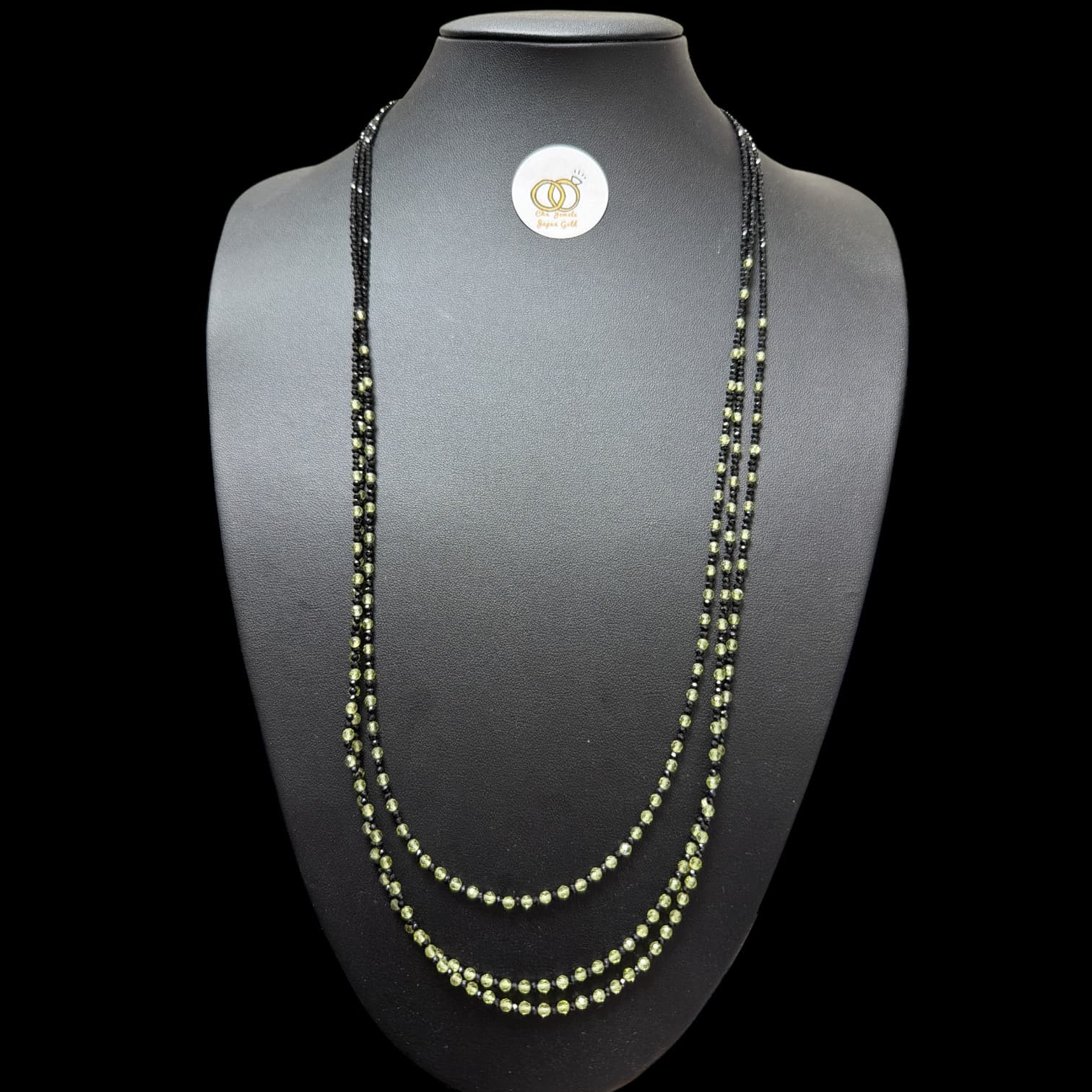 N70P3 Necklace SV925 Spinel Peridot 70cm 3 Layers