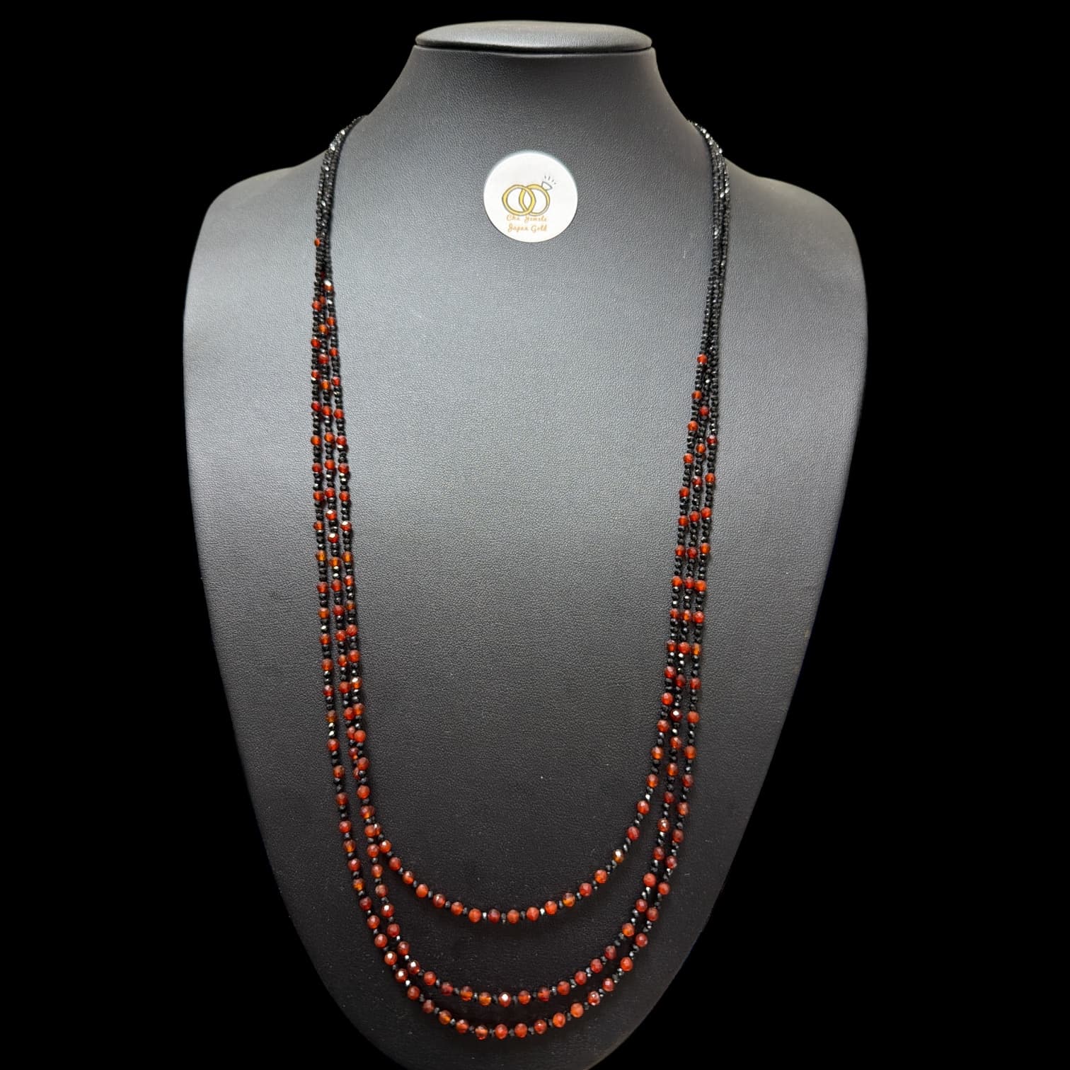 N70C3 Necklace SV925 Spinel Carnelian 70cm 3 Layers