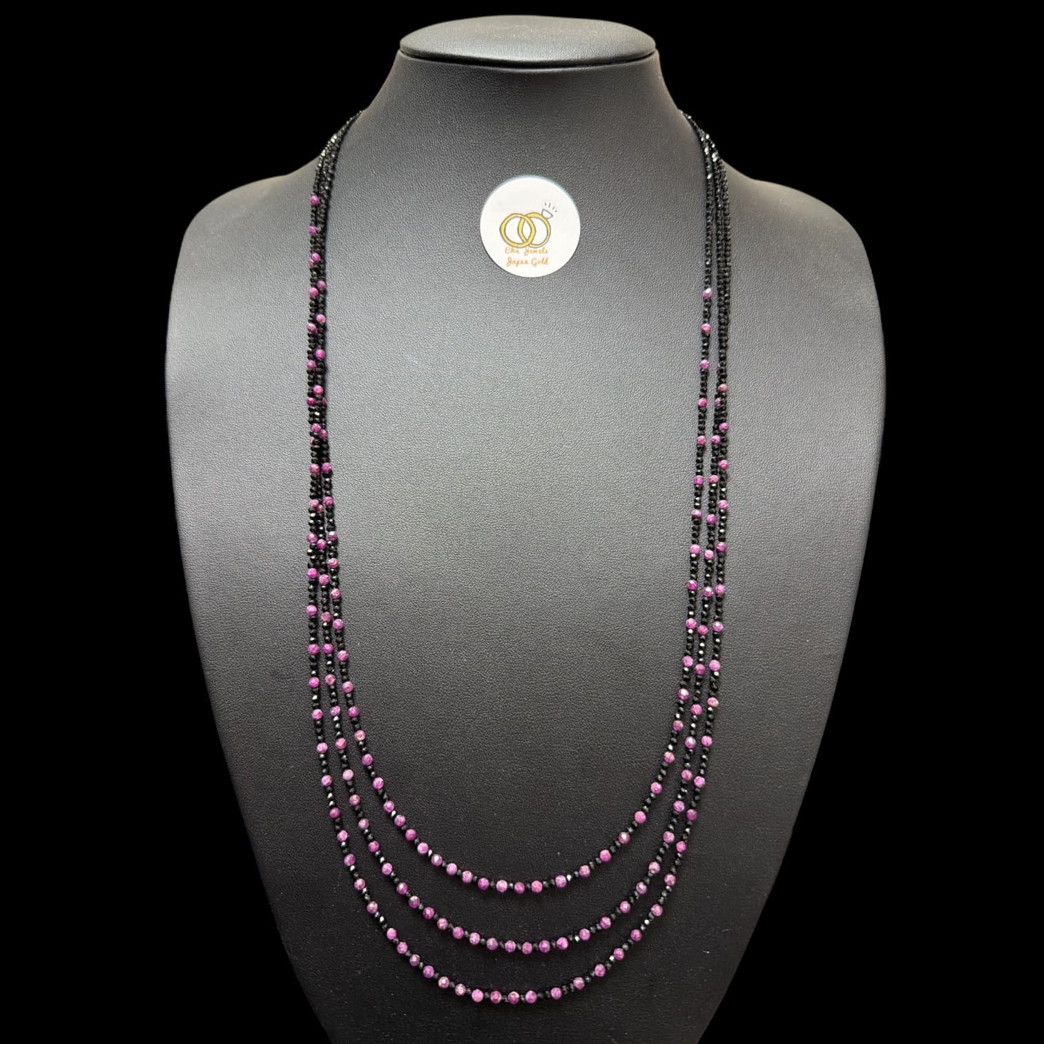 N70R3 Necklace SV925 Spinel Ruby 70cm 3 Layers