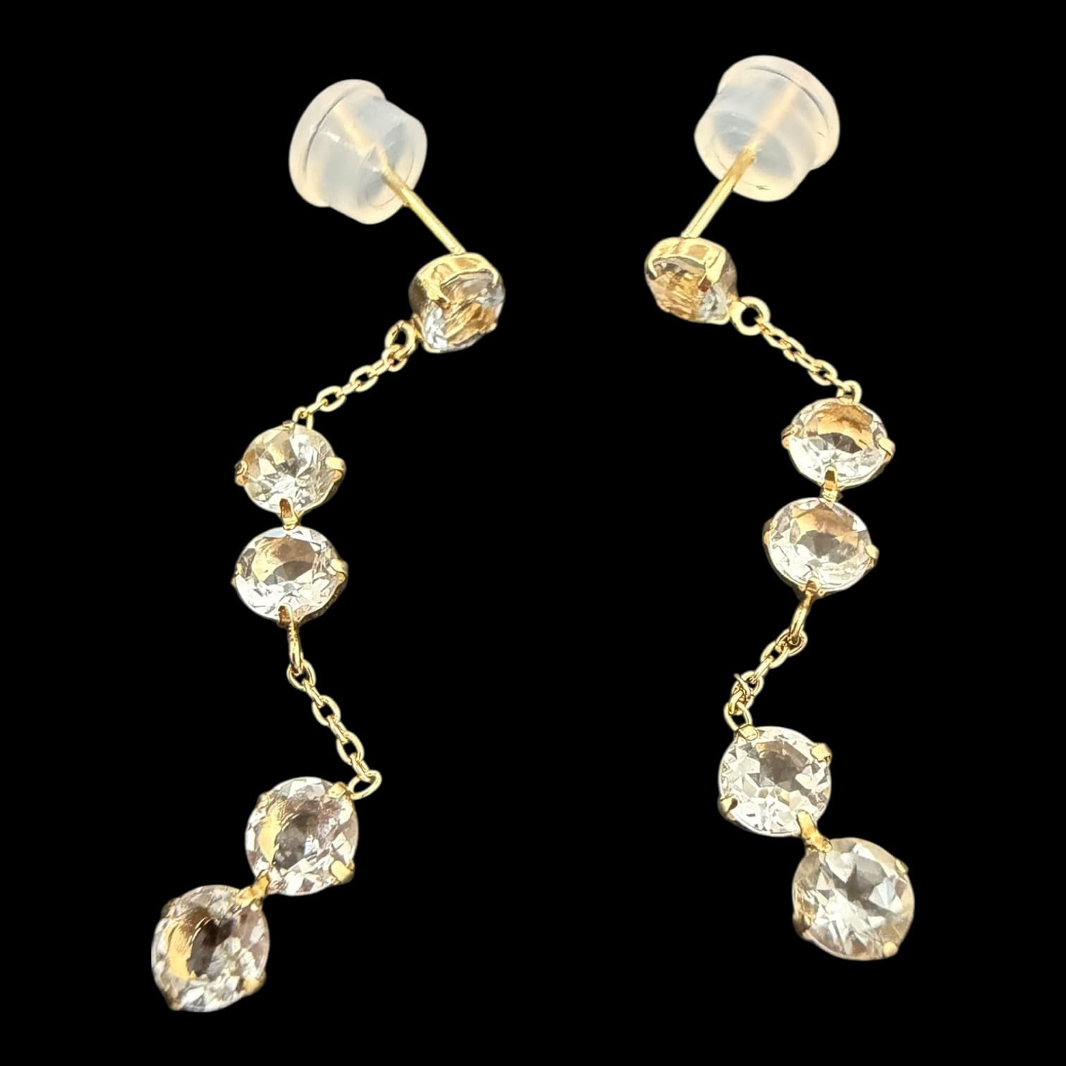 E2794 Earrings K10 0.92g Aquamarine 1.41ct Dangling