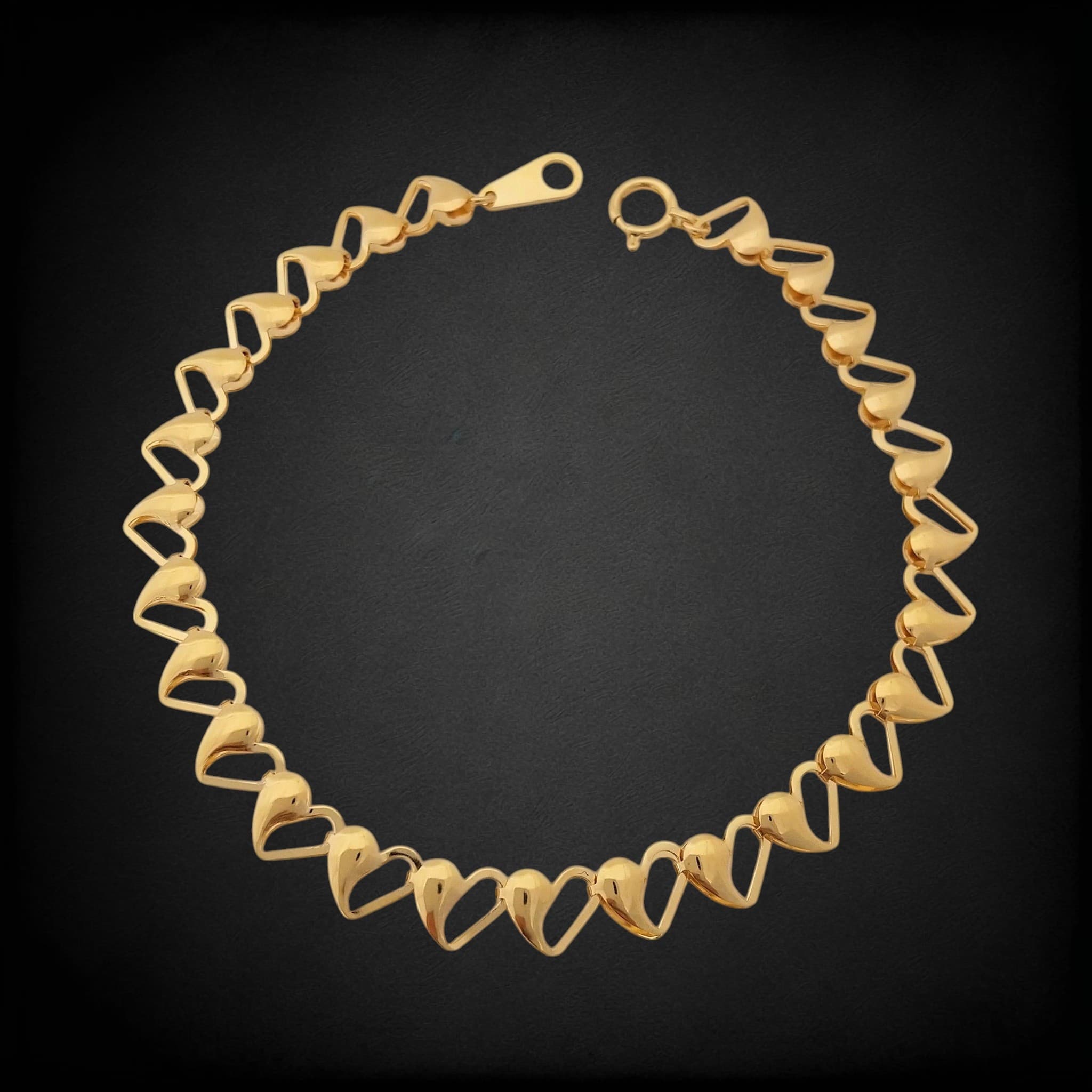 BH108 Bracelet K18 3.0g Heart Motif Chain 18cm