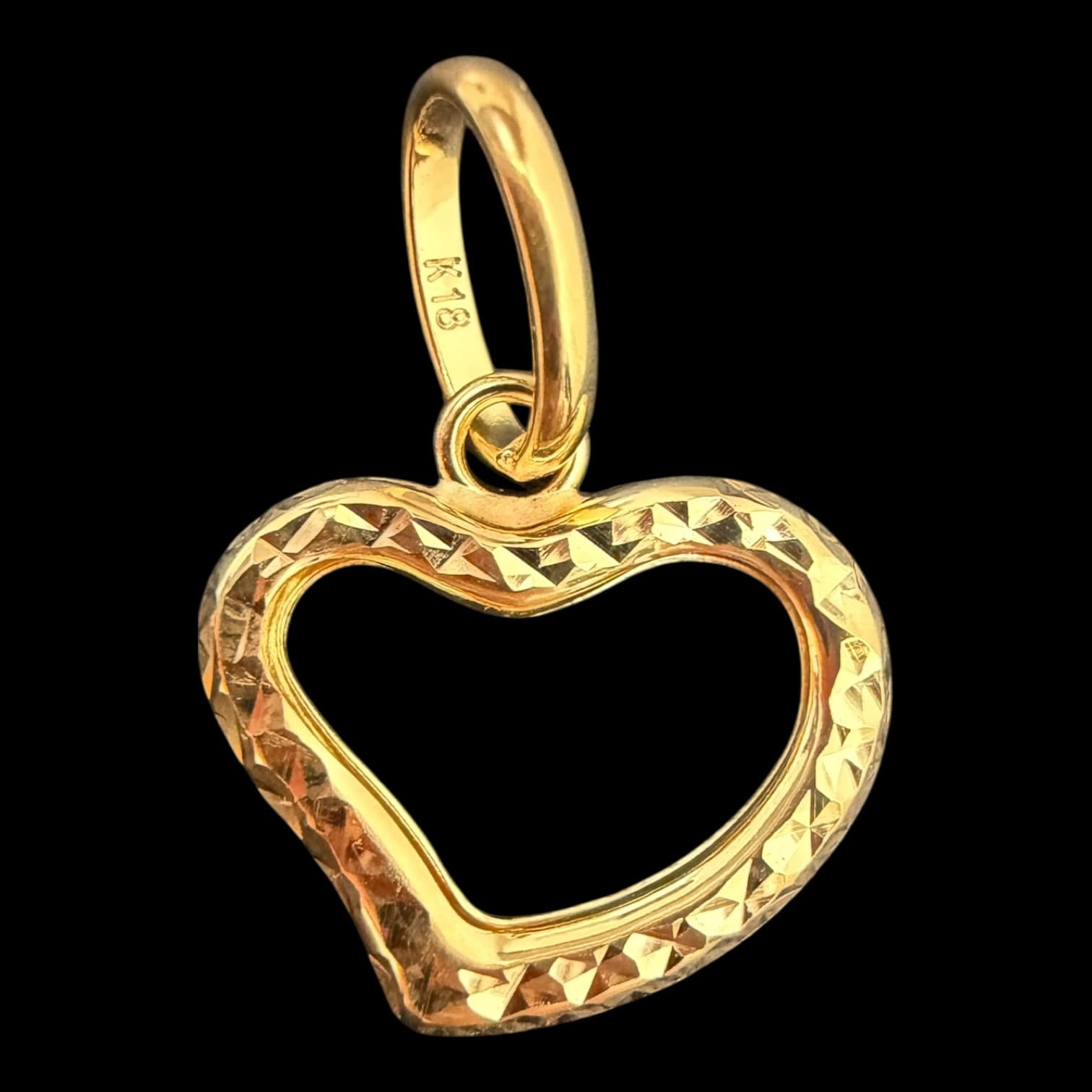 UL128 Pendant K18 0.45g Open Heart Top Small