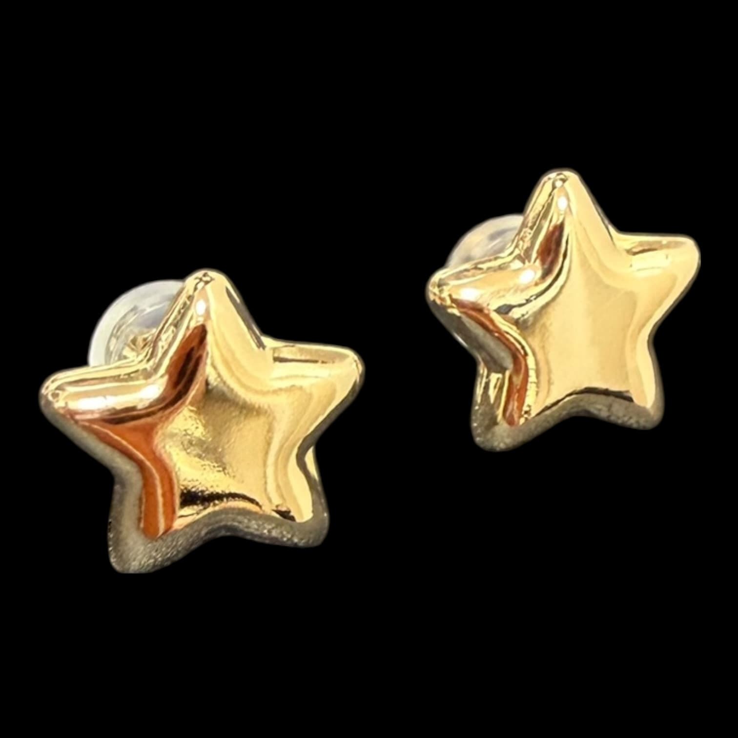 E1J33 Earrings K18 0.60g Star 10mm Stud