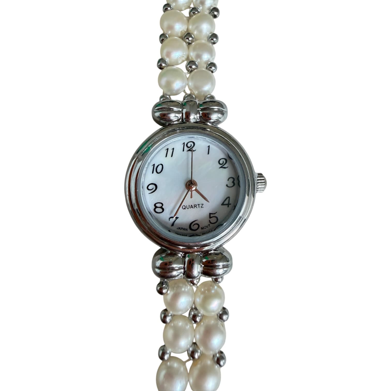 WSC16 Stainless Steel Quartz Silver Plated Fresh Water Pearl 13-16cm